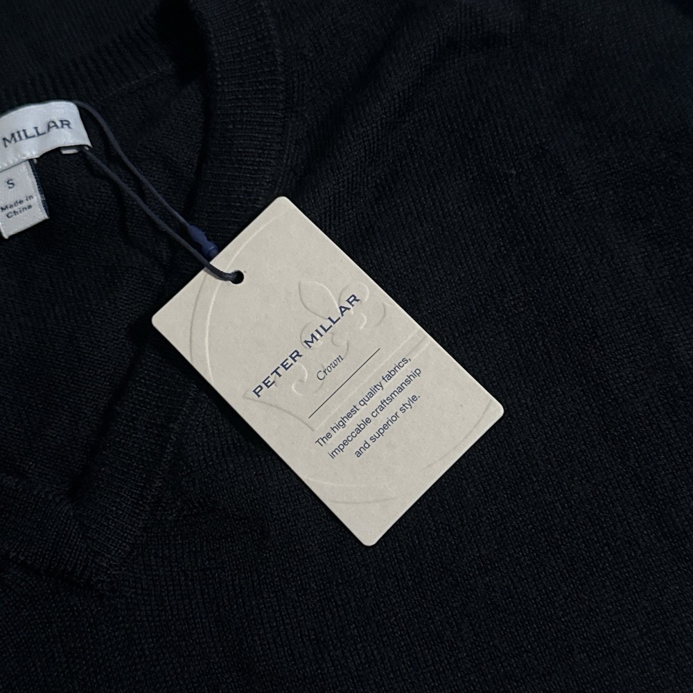 NEW Peter Millar Crown Men's Size Small Black Autumn Crest V-Neck Sweater Vest S